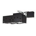 Gorgeousglow Three-Light Double Gimbal Linear Recessed Fixture Line Voltage - Black Interior with Silver Trim GO2594166